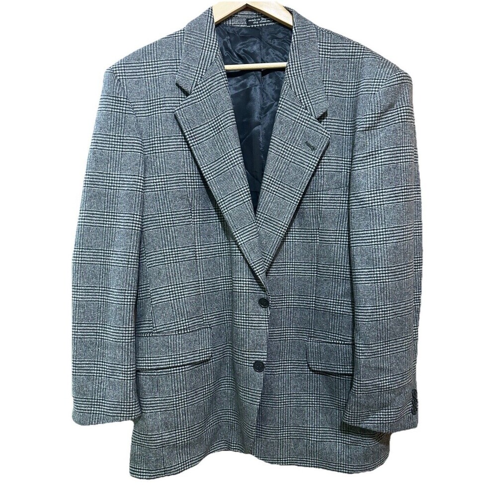 CHRISTIAN AUJARD Vintage Cashmere Blend Sport Coat‎ Blazer Blue Gray 44 R EUC